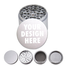 Wholesale Aluminum 63mm weed grinder Herb Grinder 4 parts herb Crusher custom logo with cone teeth custom logo